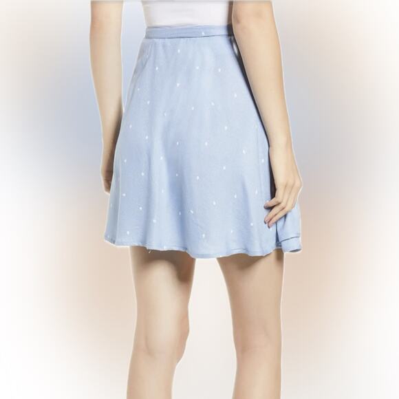 Volcom Sky Blue Mini Skirt with Dots - Picture 2 of 9